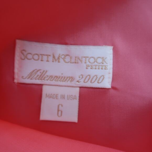 Vintage Y2K Scott McClintock Coral Pink-Orange Satin Maxi Skirt 6 - Picture 3 of 4